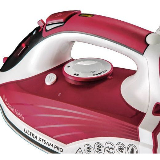 Russell Hobbs Ultra Steam Pro Iron - White & Red | 23990 (7649158955196)