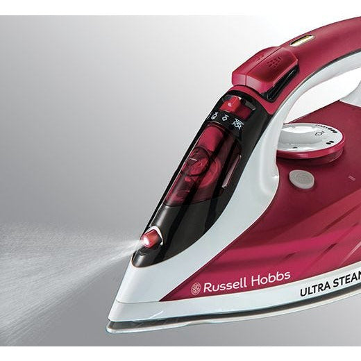 Russell Hobbs Ultra Steam Pro Iron - White & Red | 23990 (7649158955196)