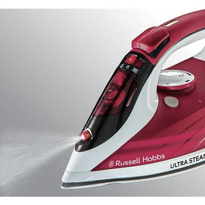Russell Hobbs Ultra Steam Pro Iron - White & Red | 23990 (7649158955196)