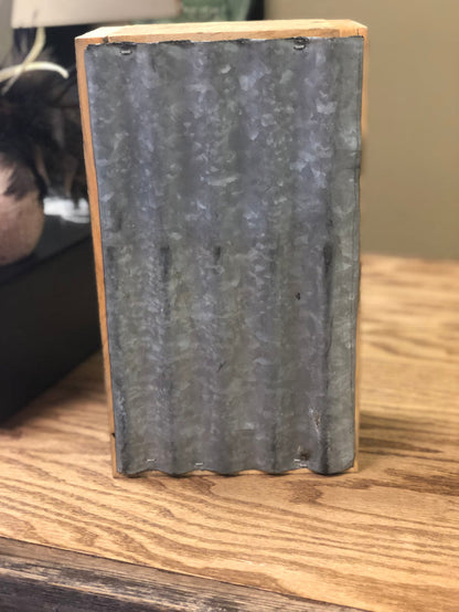 Rustic Box with Galvanized Tin Back