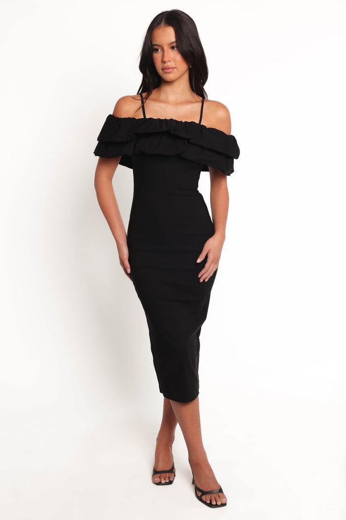 Petal and Pup USA DRESSES Sammi Midi Dress - Black