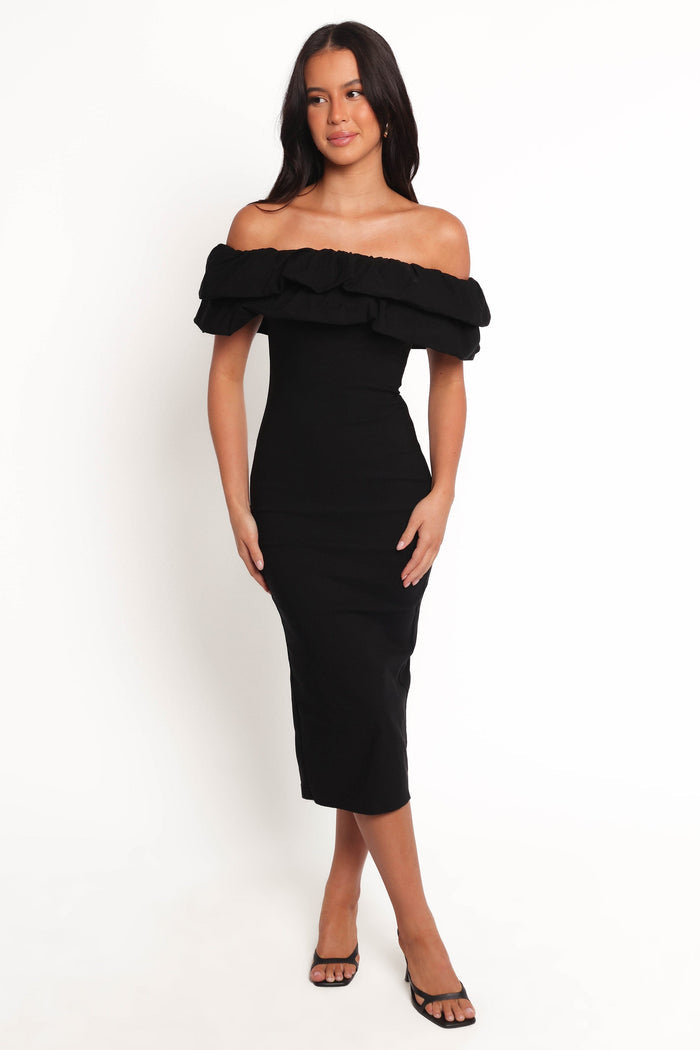 Petal and Pup USA DRESSES Sammi Midi Dress - Black