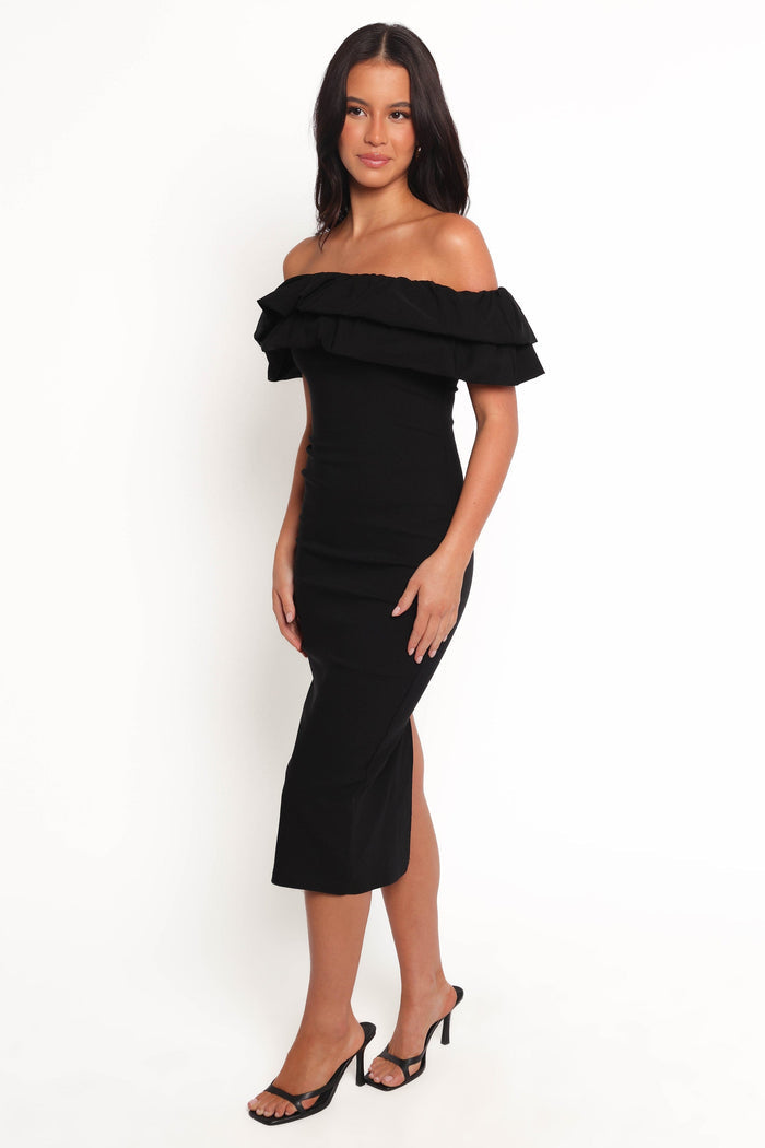 Petal and Pup USA DRESSES Sammi Midi Dress - Black
