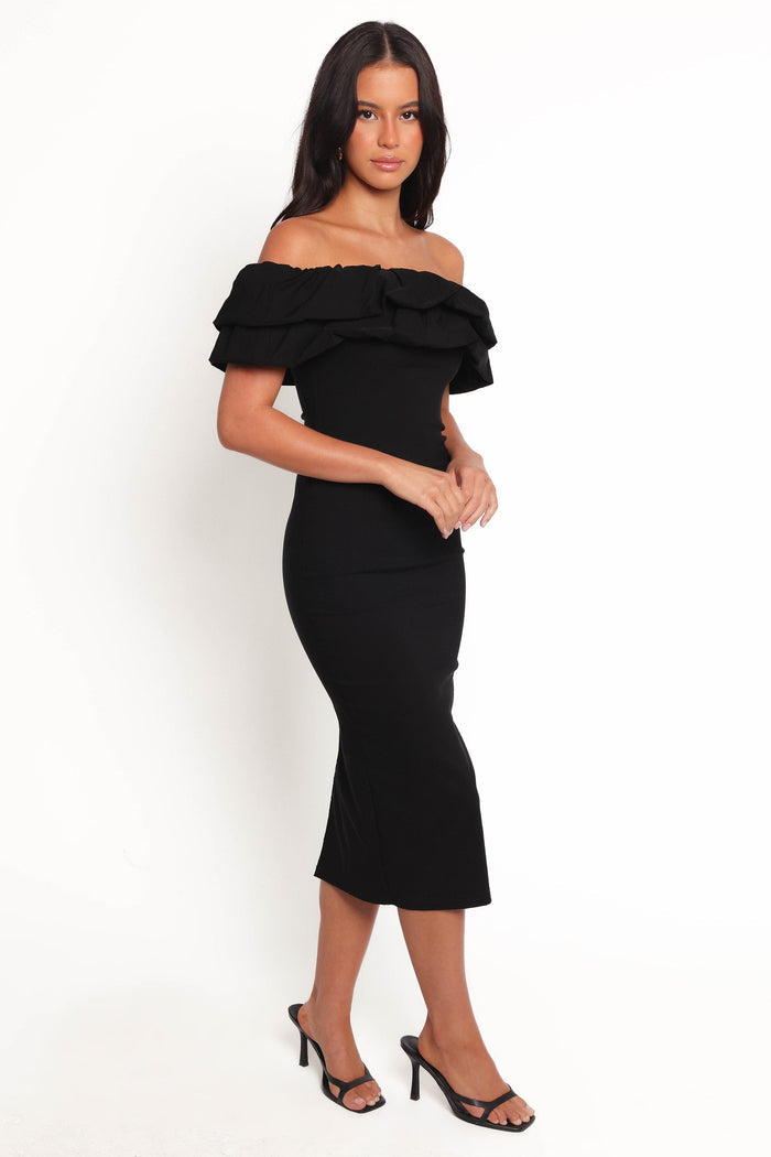 Petal and Pup USA DRESSES Sammi Midi Dress - Black