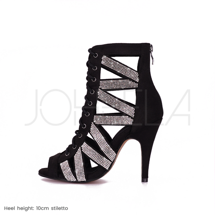 Sarah strass - Talons stilettos - Personnalisable Joheela - Heels dance shoes - Chaussure de danse talon