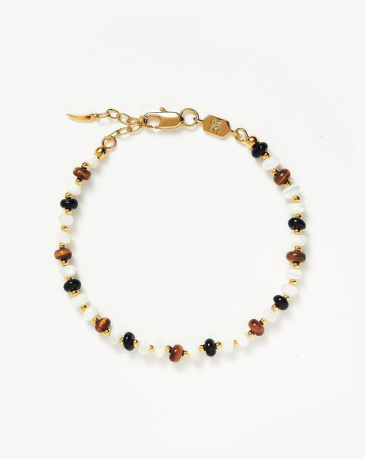 Savi Pearl & Gemstone Beaded Bracelet | 18ct Gold Plated/Multi Bracelets Missoma