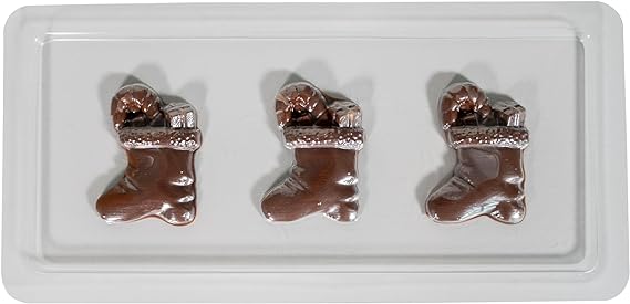 Das Unold Schokoladenform-Set Weihnachten ist eine Kunststoffform mit drei weihnachtsstrumpfförmigen Mulden zur Herstellung festlicher Schokoladen- oder Süßigkeitenleckereien.