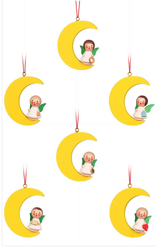 Set of Six Angels on the Moon / SALE Save 25%