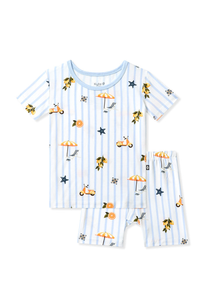Product photo of the Short Sleeve Pajamas in Amalfi Coast on a white background