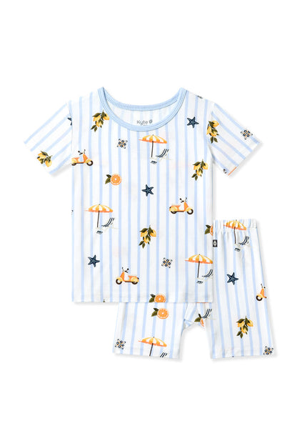 Product photo of the Short Sleeve Pajamas in Amalfi Coast on a white background