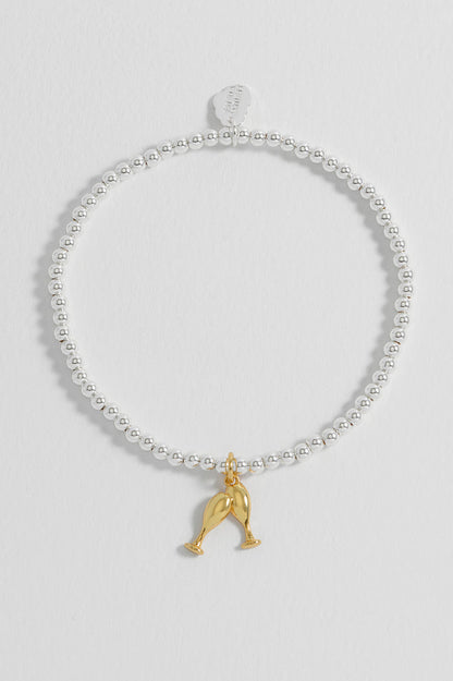 Sienna Beaded Champagne Charm Bracelet