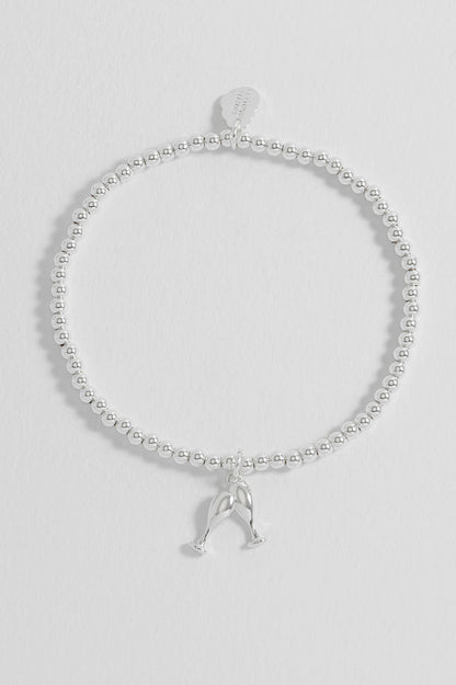 Sienna Beaded Champagne Charm Bracelet