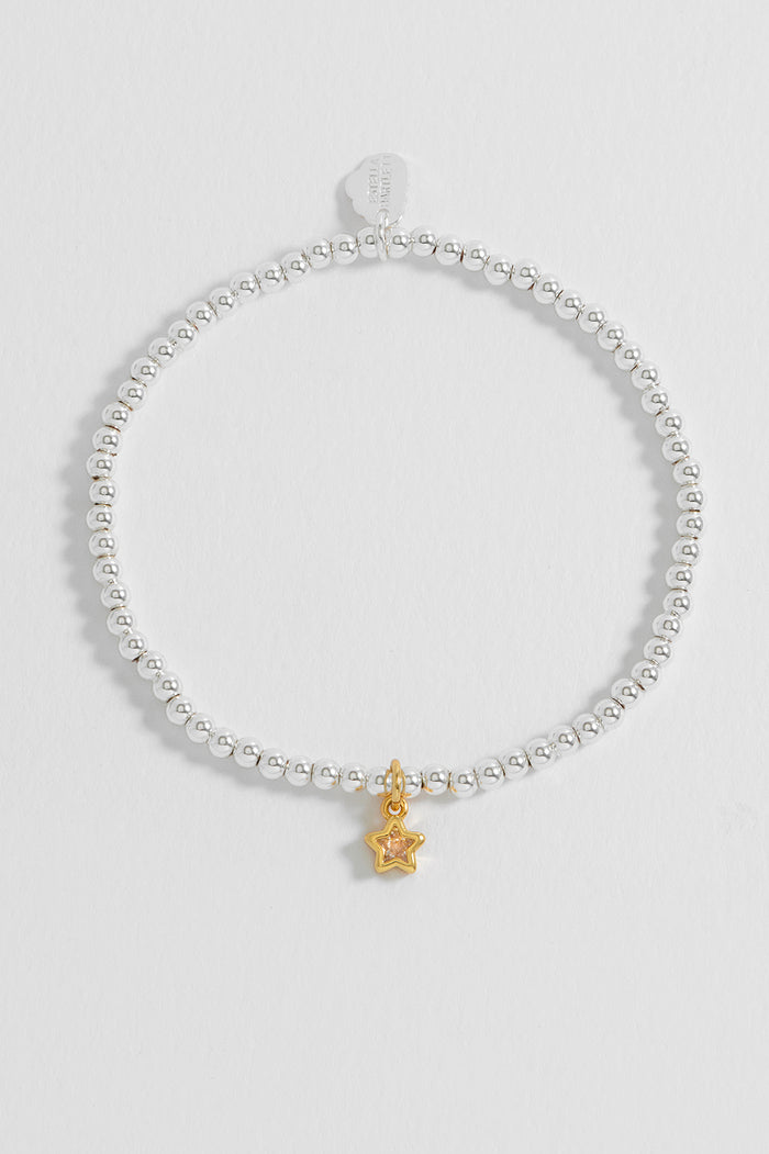 Sienna Beaded CZ Star Charm Bracelet
