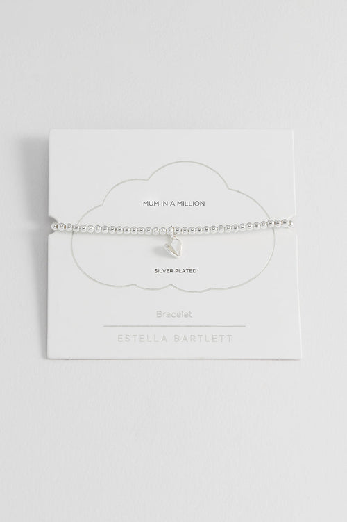 Sienna Beaded Folded Heart Charm Bracelet