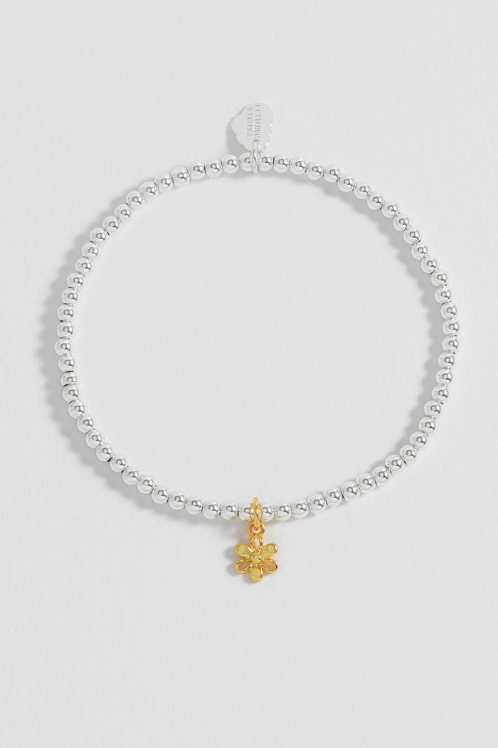 Sienna Beaded Open Petal Flower Charm Bracelet