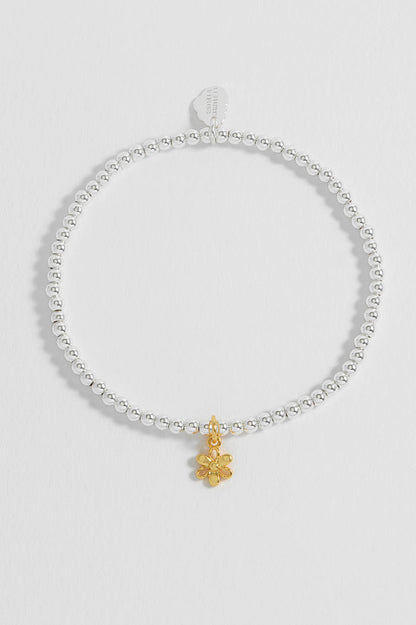 Sienna Beaded Open Petal Flower Charm Bracelet