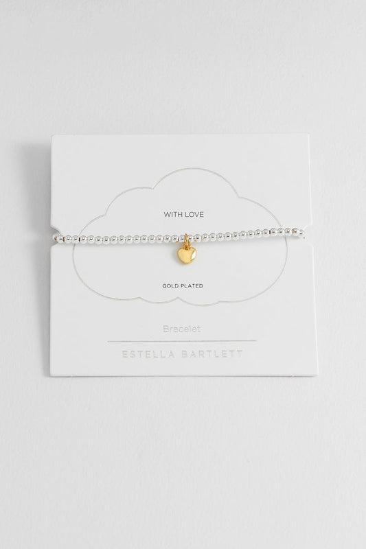 Sienna Beaded Puffy Heart Charm Bracelet