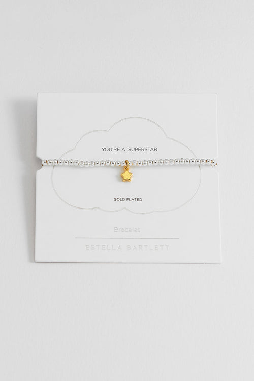 Sienna Beaded Puffy Star Charm Bracelet