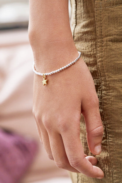 Sienna Beaded Puffy Star Charm Bracelet