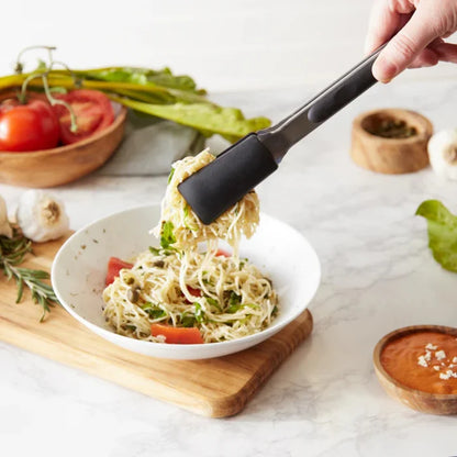 Silicone Tip Tongs - Black in use
