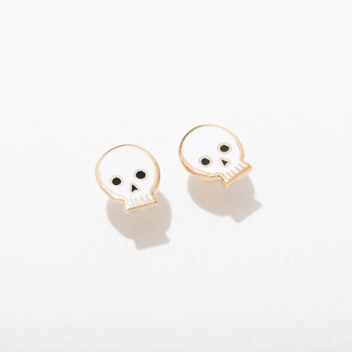 Skull Enamel Stud Earrings