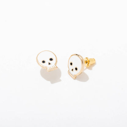 Skull Enamel Stud Earrings