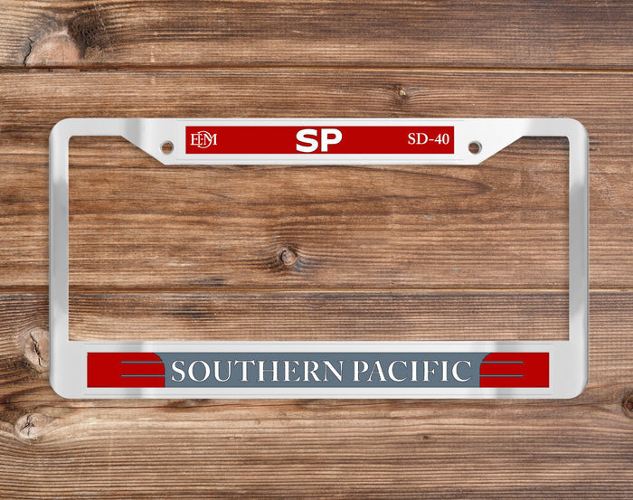 Southern Pacific (SP) SD-70 Chrome License Plate Frame