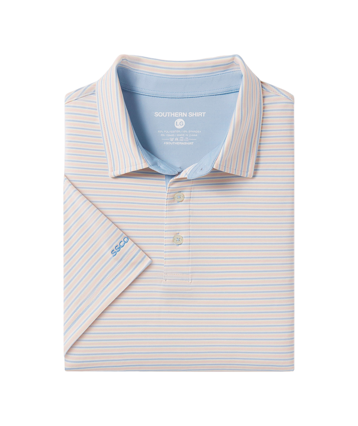 Southern Shirt Scoreboard Stripe Polo - Cabana