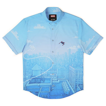 RSVLTS XS Marvel Short Sleeve Shirt Spider-Man "Skyline Slingin'" – KUNUFLEX Short Sleeve Shirt Spider-Man "Skyline Slingin'" – KUNUFLEX Short Sleeve Shirt