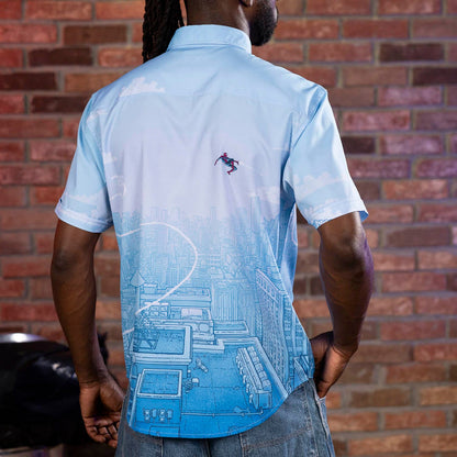 RSVLTS Marvel Short Sleeve Shirt Spider-Man "Skyline Slingin'" – KUNUFLEX Short Sleeve Shirt Spider-Man "Skyline Slingin'" – KUNUFLEX Short Sleeve Shirt