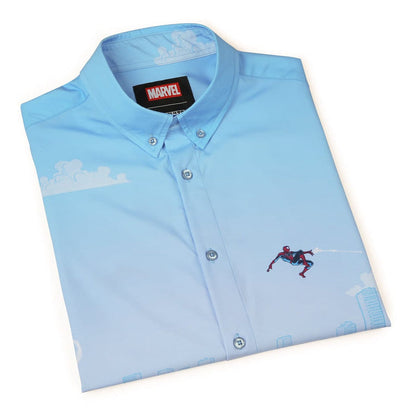 RSVLTS Marvel Short Sleeve Shirt Spider-Man "Skyline Slingin'" – KUNUFLEX Short Sleeve Shirt Spider-Man "Skyline Slingin'" – KUNUFLEX Short Sleeve Shirt