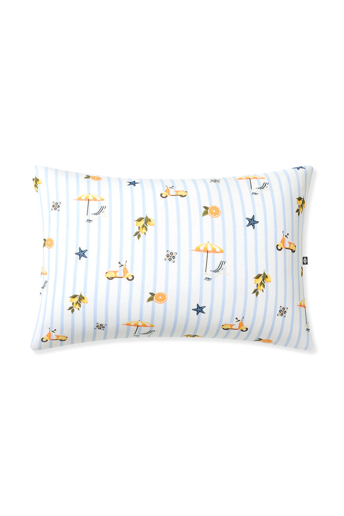 The front of the Standard Pillowcase in Amalfi Coast on a pillow