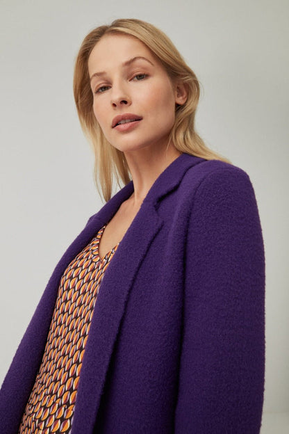 Surkana Purple 34 Length Long Jacket Lifestyle Close Up | Dotique