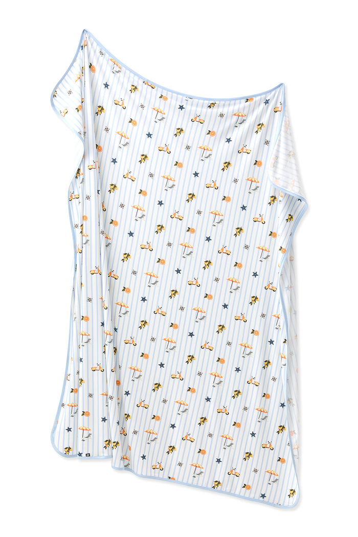 Swaddle Blanket in Amalfi Coast shown unswaddled