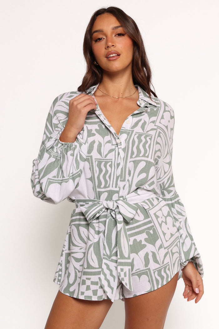 Petal and Pup USA PLAYSUITS Tansy Romper - Sage Print