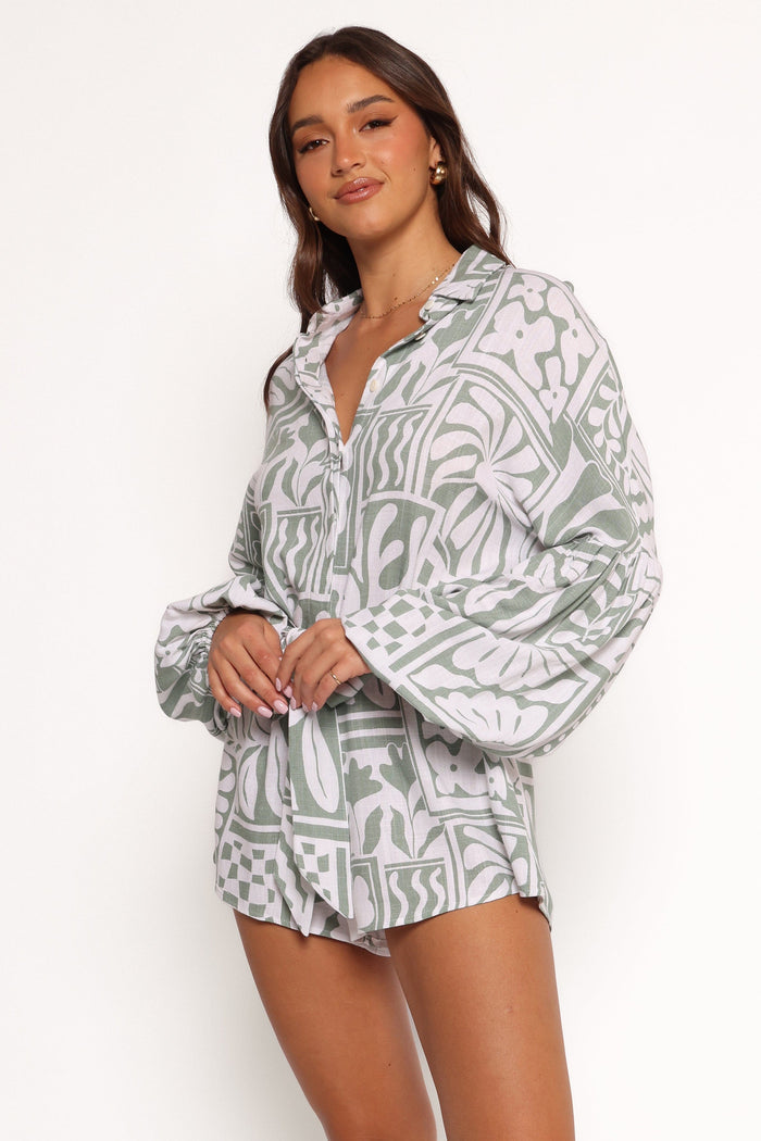 Petal and Pup USA PLAYSUITS Tansy Romper - Sage Print