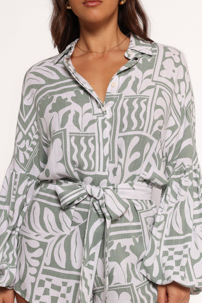 Petal and Pup USA PLAYSUITS Tansy Romper - Sage Print