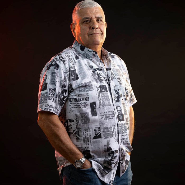 RSVLTS RSVLTS The Godfather “Headlines” – KUNUFLEX Short Sleeve Shirt