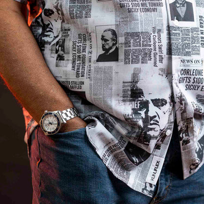RSVLTS RSVLTS The Godfather “Headlines” – KUNUFLEX Short Sleeve Shirt