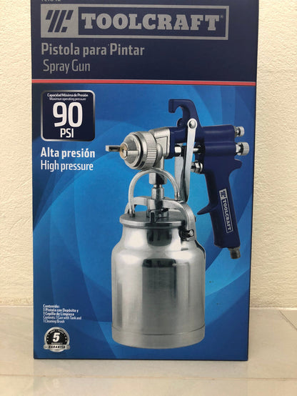 Toolcraft Spray Gun 90PSI Contents 1 Gun with Tank and 1 Cleaning Brush Ideal for irregular surfaces High quality construction Aluminum alloy body and paint container- TC1842 ebuystt