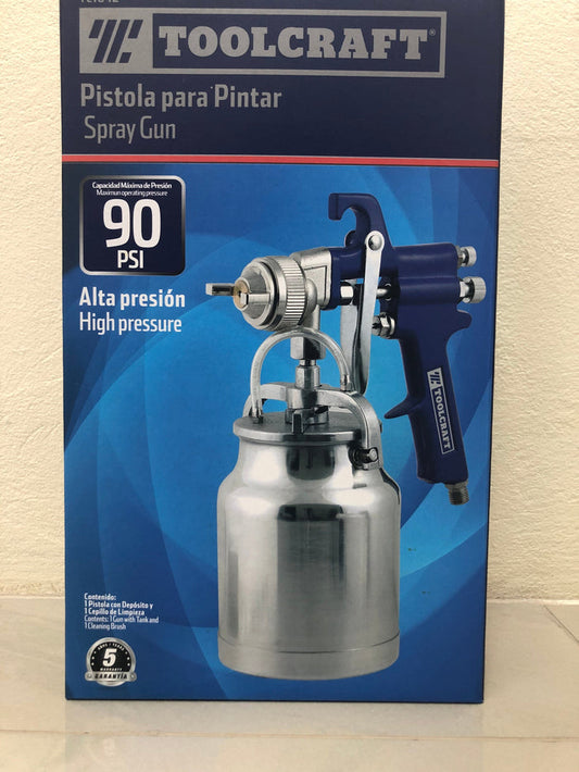 Toolcraft Spray Gun 90PSI Contents 1 Gun with Tank and 1 Cleaning Brush Ideal for irregular surfaces High quality construction Aluminum alloy body and paint container- TC1842 ebuystt
