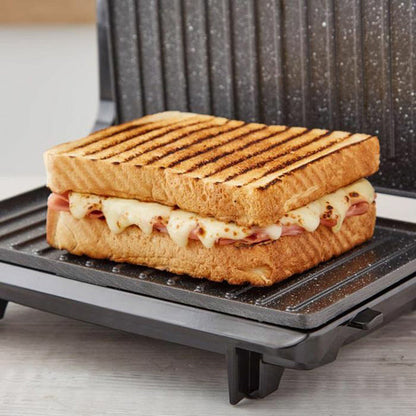 Tower 750W 3 Portion Health Grill & Panini Press with Non-stick Cerastone Coating - Stainless Steel | T27038 from Tower - DID Electrical