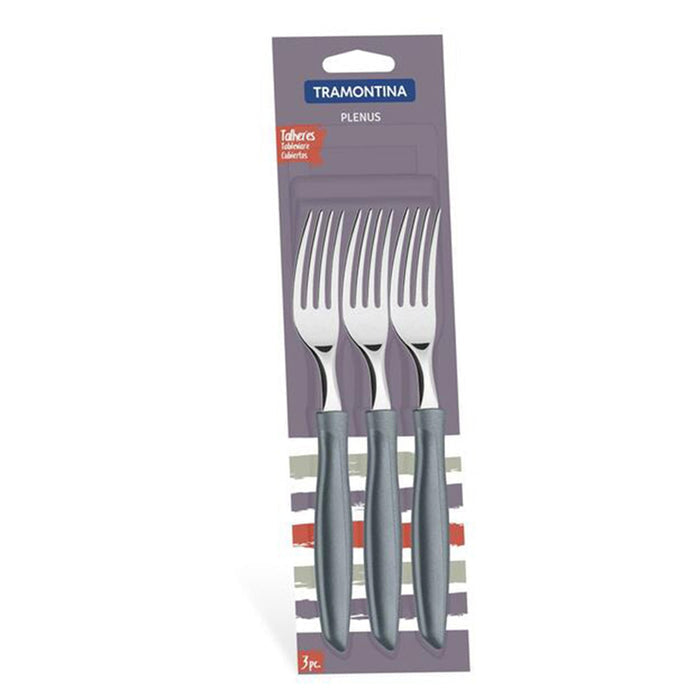 Tramontina 3 Piece Plenus Range Table Fork Set - Grey