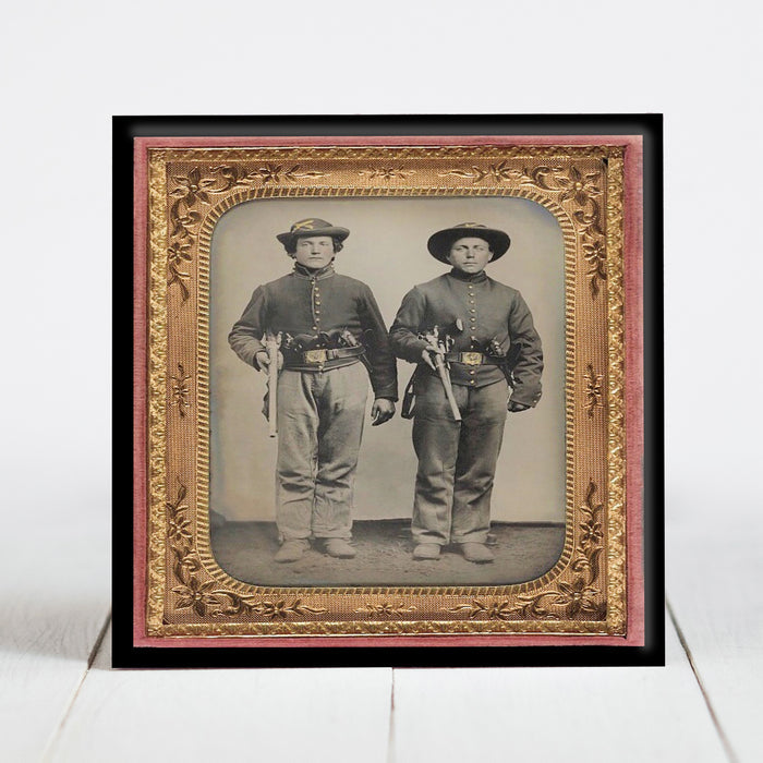 Union Cavalry Soldiers with Sharps Rifles and Colt Revolvers - Civil War Era