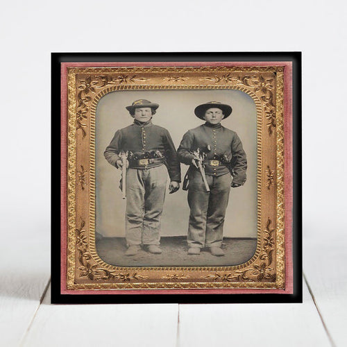 Union Cavalry Soldiers with Sharps Rifles and Colt Revolvers - Civil War Era
