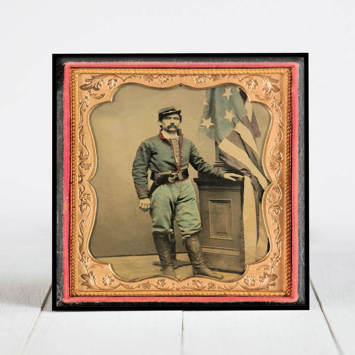Union Soldier with Flag - Civil War Era