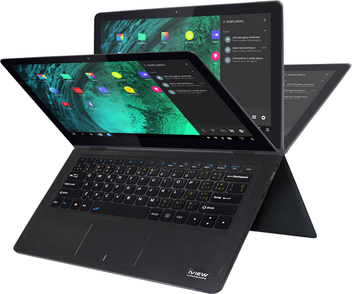 Unison Android Laptop 11.6" 360° Touch Screen, 1366*768 High Resolution Octa Core, Cortex A7, up to 2GHz OS	 Double OS powered by Android 6.0