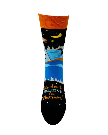 We Don't Believe in Humans Men's Novelty Crew Socks