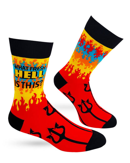 What Fresh Hell Is This? Men's Novelty Crew Socks