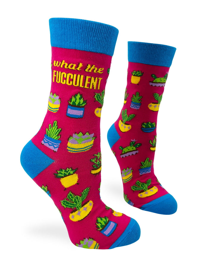 What The Fucculent ladies' crew socks